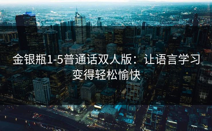 金银瓶1-5普通话双人版:让语言学习变得轻松愉快 金银瓶1-5普通话双人版:让语言学习变得轻松愉快