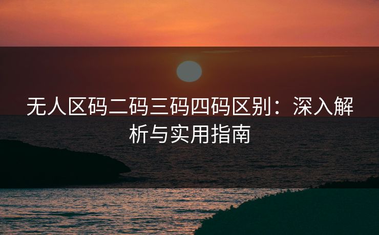 无人区码二码三码四码区别：深入解析与实用指南